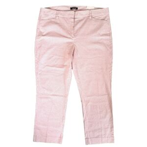 New Lands" End Pink Seersucker Mid Rise Slim Leg Pant